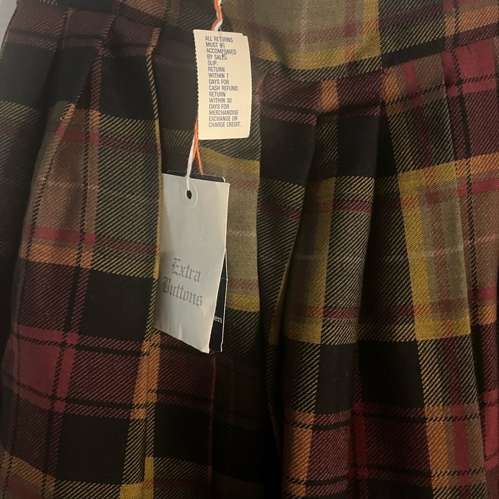 NWT VINTAGE Ralph Lauren Plaid Paisley Pleated skirt Womens Skirt Old Money Sz 4 - Picture 3 of 9